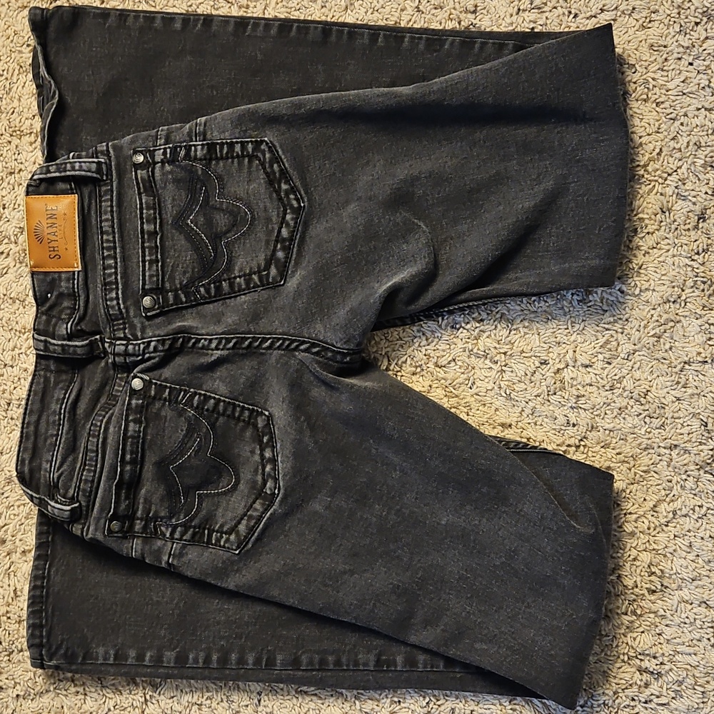 Shyanne Life Women's Riding Bootcut Jeans Size 27 Short Black Distressed Denim - Picture 3 of 7